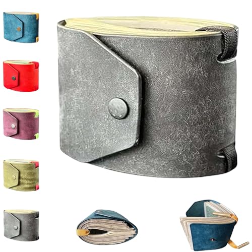 Bobboslin Leather Cash Wrap Wallet, The Genuine Leather Cash Wrap Wallet, CashHolder for Men with Magnetic Clasp, Small Money Wallets Organizer Holds 1–99 Bills (1pcs-Grey)