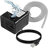 MEIRIYFA USB Fountain Pump Submersible Water Pump Dispenser for Pet Cat Drinking Fountain, Aquarium Fish Tank, Pond,Hydroponics, 3W 5V with 6.5FT Tubing