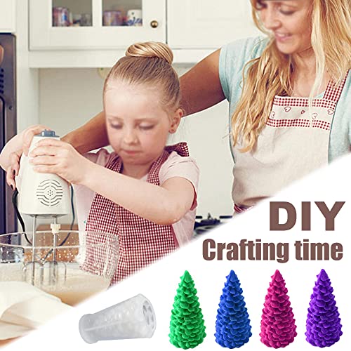 UYST Kerzen Silikonform Weihnachtsbaum Weihnachtsbaum Kerze Formen Party Silikonform Weihnachtsbaum Kerzenformen Christmas Für Seifenkerzen Cupcakes Dessert Handgemachtes Bastelgeschenke (Zeder) – Bild 6