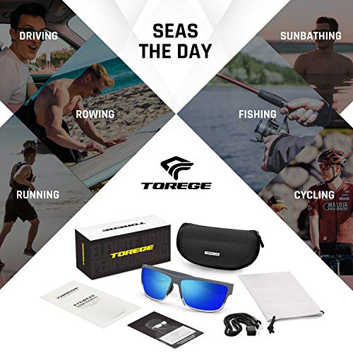 Image of TOREGE Polarized Sports Sunglasses for Men and Women Cycling Running Golf Fishing Sunglasses TR26