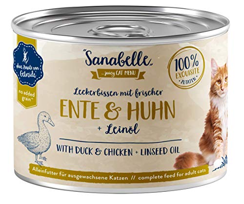 Produktbild von Sanabelle Katzen Nassfutter Adult mit Ente & Huhn - 6 x 195 g