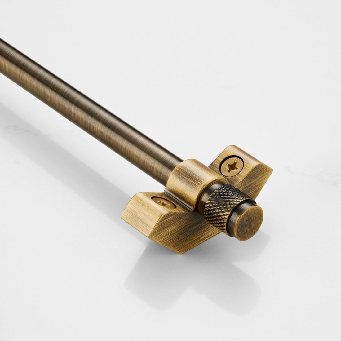 Pushka Home Ltd Antique Gold Pushka Home Brass Stair Carpet Runner Rods 10Mm Diameter 900Mm Length (Antique Gold) - Solid Brass Knurled End Cap In A Modern Design - Sold Individually