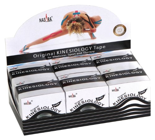 Nasara M9050-53 Original Kinesiology Tape, 6er-Box (5 cm x 5 m), Schwarz