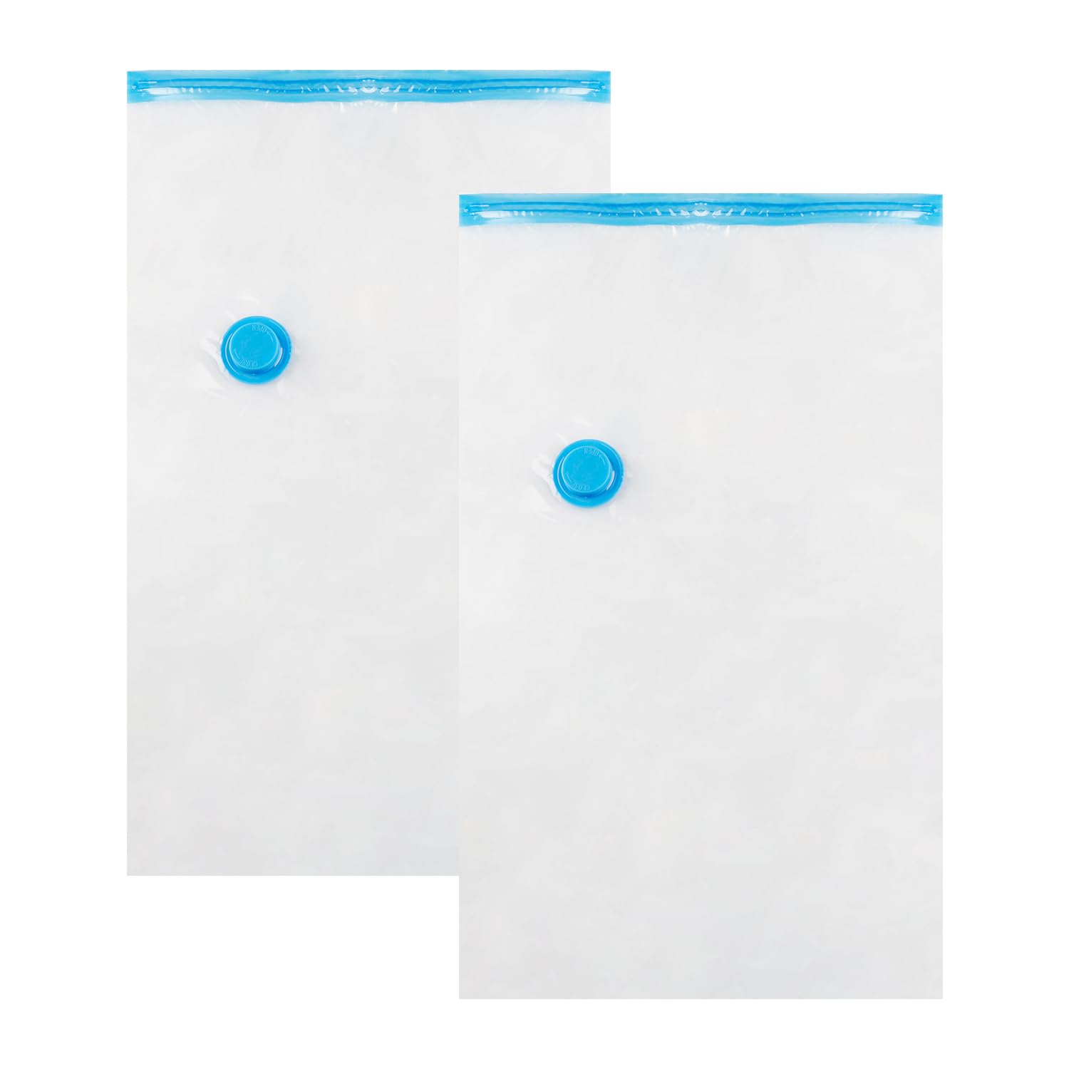 Hopzab 2Pcs Vacuum Storage Bags, Large Space Saver Bags, Reusable Airtight Sealer Compression Pouches For Travel And Home Wardrobe Organisation, Clear 40X60cm