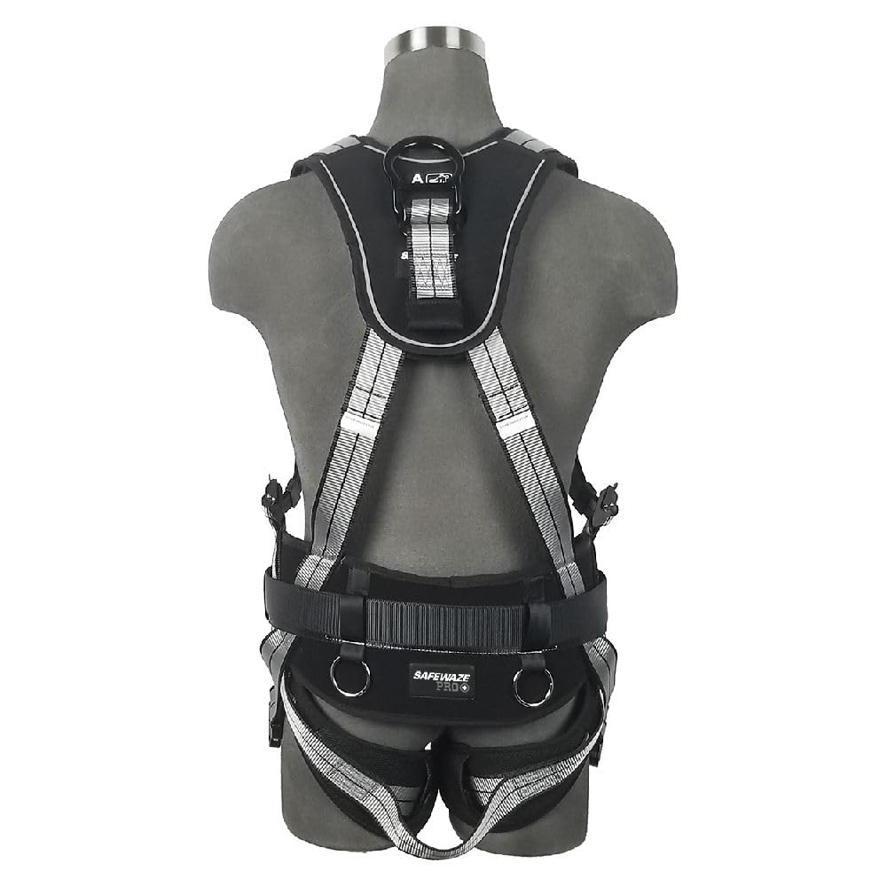 Safewaze 021-1819 PRO+ Slate Construction Harness: Alu 3D, Alu QC Chest/Legs (M)