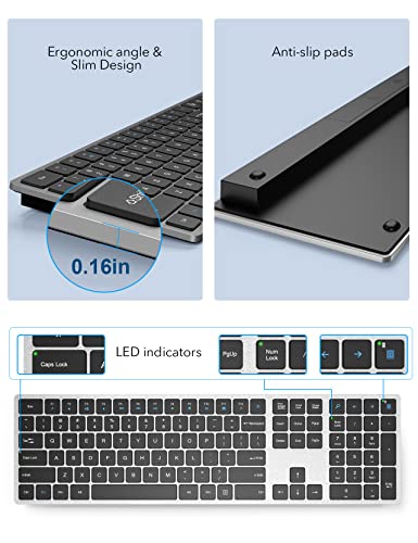 Wireless-Keyboard-Full-Size-with-Silent-Keys-Number-Pad-Super-Slim-and-Battery-Powered-24GHz-USB-Computer-Keyboard-for-Laptop-PC-Mac-Windows-Chromebook-by-Wisfox-Sliver-and-Black