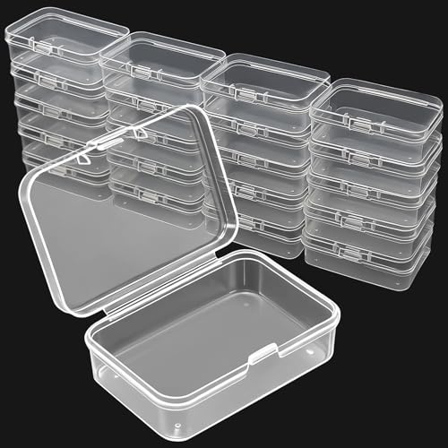 Leyrens Kleine Aufbewahrungsboxen, 21 Stück Mini Aufbewahrungsbox aus Klarem Kunststoff mit deckel, für Pillen, kleinteile, perlen, Ringe, Ohrringe,...