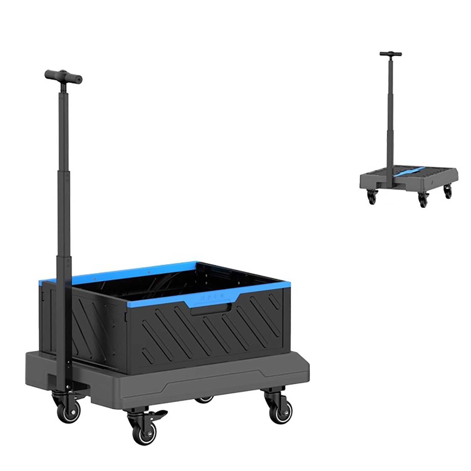 LKLNKVL Handcart, Hidden Pull Rod, Compact and Portable, Load Capacity 60kg/132lbs, for Daily Use at Home/School
