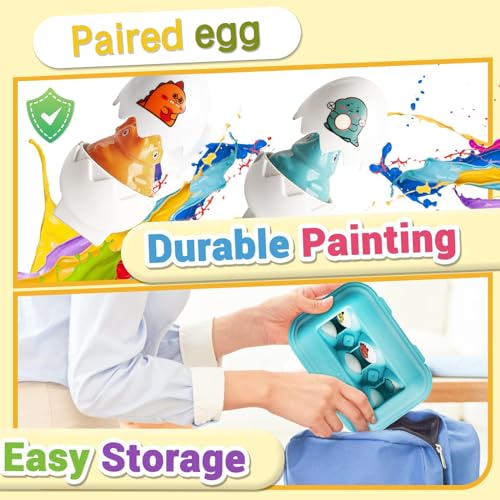 Image of Tinabless Hide & Squeak Dinosaur Eggs, Montessori Sorting & Matching Learning Toys for Toddlers Kids Boys Girls, Easter Basket Stuffers Gifts Party Favors