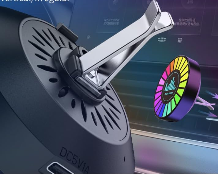 Image of Car LED Air freshener. Multicolor led. Various mode selection to match your music selection. Comes with vent holder, desktop and magnetic plate. Enhance your car's ambiance or desktop appeal.