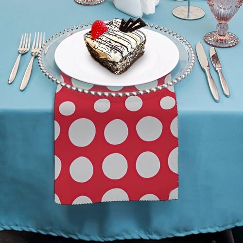 Servilletas de Tela Rojas y Blancas con Puntos miniatura 4
