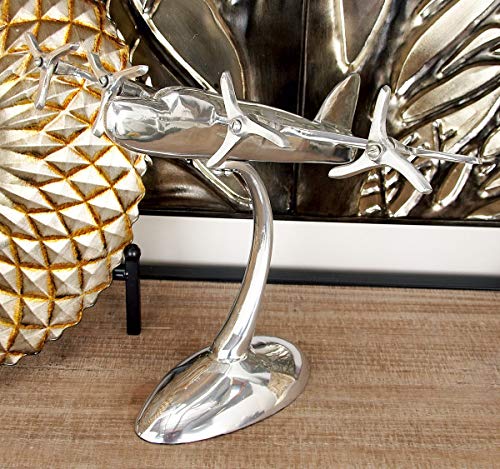 Deco 79 Metal Airplane Sculpture, 12" x 17" x 9", Silver