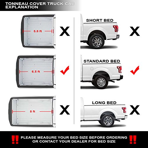 Stehlen 714937188457 Hidden Snap Tonneau Cover - Black For Chevy Silverado Gmc Sierra 1500 2014-2018 / Ld Limited 2019/2500 3500 Hd 2015-2019 6.5 Feet (78") Bed #TOP1