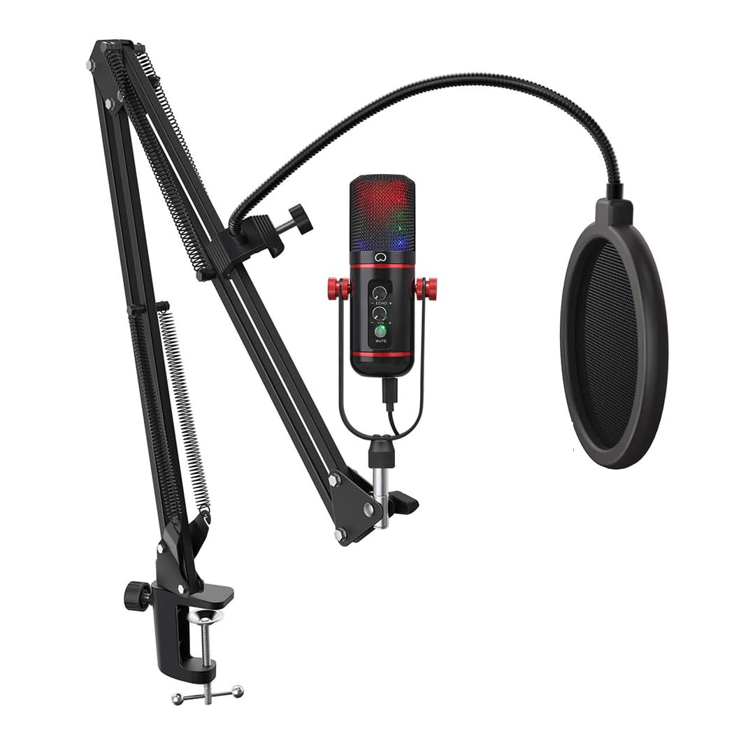 GEM AUDIOGA-200USB-Kit Condenser Microphone with ArmStand,PopFilter for Gaming, Streaming, Podcast, Bloggers