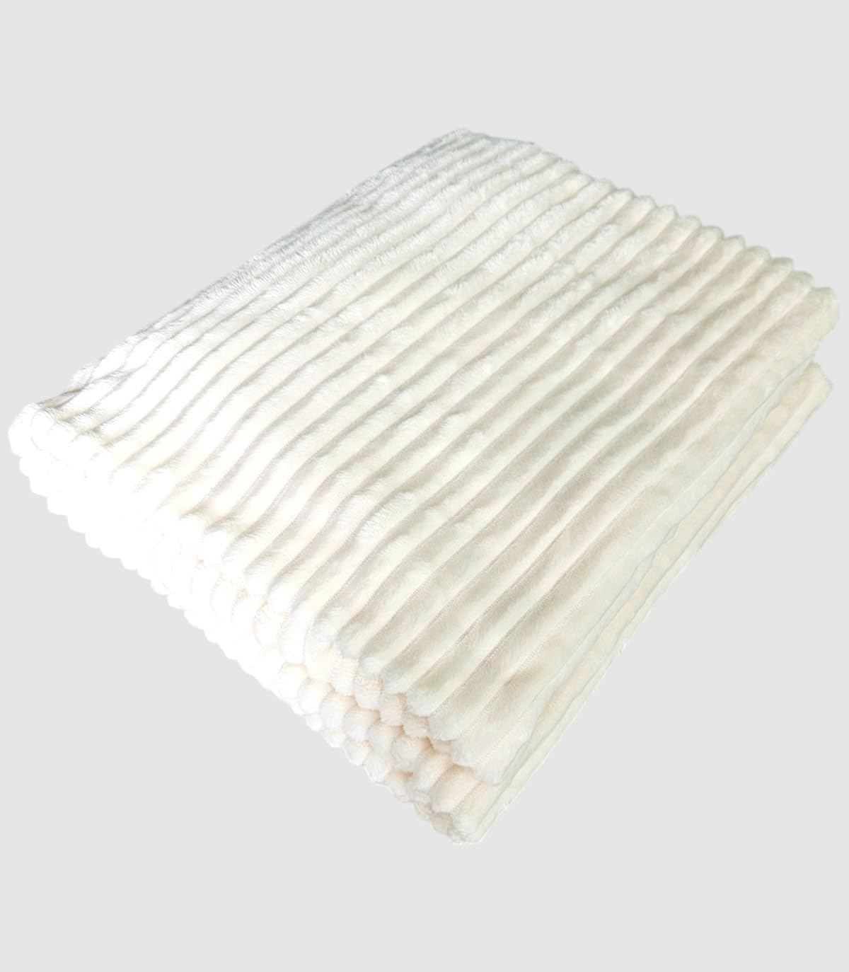 Manta Lena 100% Algodón | para Cama Sofá y Sillón | Manta Polar Lisa de Tacto Suave - Super Caliente para Adulto y Niño | Sin Arrugas (Blanco, 150 x 200)