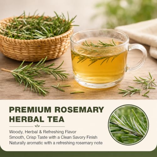 Image of Rosemary Leaves Organic 100g Loose Leaf Pure Dried Rosemary for Hair Growth, Brain Health,Memory & Digestion Rosemary Dry Leaves Reduce Dandruff & Seasoning Food Antioxidant Herbal Infusion 100+ Cups