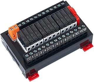 PLC Output Amplifier Board DIN Rail Relay Module Module Control Board 6/8/12/16 Road 5V12V24V NPN/PNP Universal 1Pcs (Color : 12V DC, Size : SK1210)