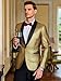 COOFANDY Mens Fashion Dress Suit Jacket Slim Fit Casual One Button Lapel Blazer Party Wedding Dinner Prom Tuxedo,Golden Yellow,Medium