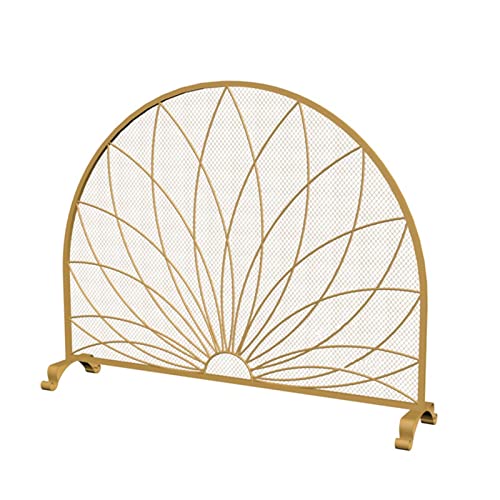 Rejilla para chimenea de malla negra decorativa con panel de protección 2
