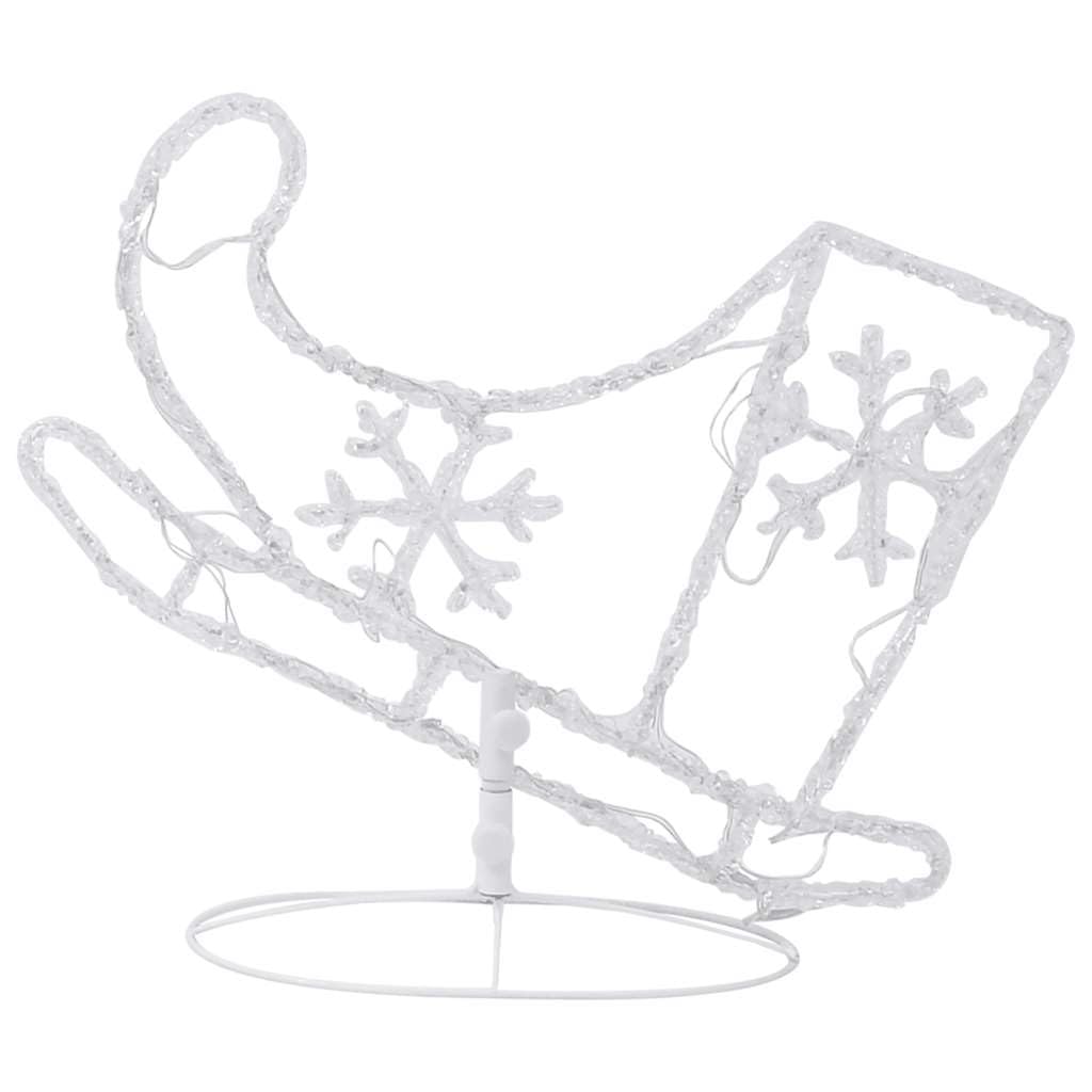 Acryl Weihnachts Deko Rentier mit Schlitten, 72 LED Warmweiß, 8 Leuchtmodi, Dekorative Weihnachtsbeleuchtung für Innen und Außen, 102.4 Zoll Set