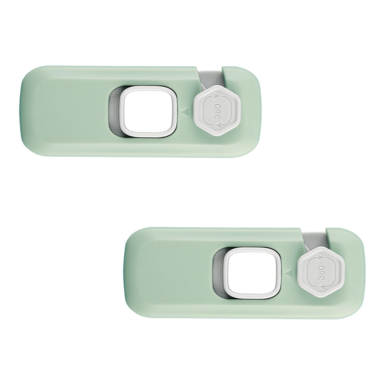 Bojueshaw 2pcs Child Safety Fridge Lock,Adhesive Baby Proof Latch,Anti-Finger Pinch Lock for Refrigerator,Cabinet,Wine Cooler(Green)