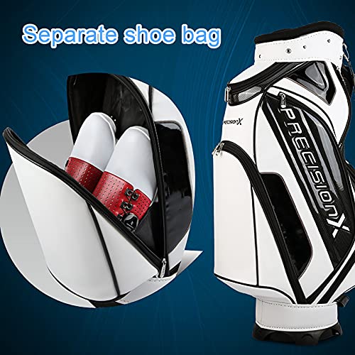 Yclty-Bolsa-Carrito-Golf-con-Soporte-para-Club-Bolsa-de-Golf-con-Carrito-de-Material-PU-Impermeable-con-Correa-para-el-Hombro-7-Bolsillos-Espacio-Grande