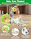 Baby Spielbogen Baby Spieldecke,pieldecke Baby-Spielmatte mit Klavier,Spielmatte mit Spielbogen abnehmbarem Babyspielzeug,Bauchzeit Activity Decke für Baby & Kleinkinder 0-24 Monate,Grün