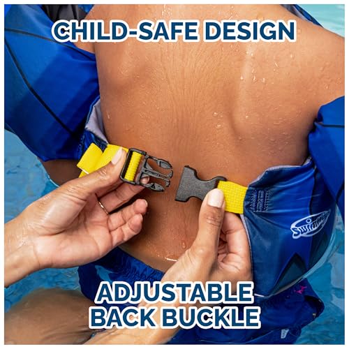 Image of SwimWays DC Batman Swim Trainer Vest with Arm Floaties for Kids 33-55 lbs