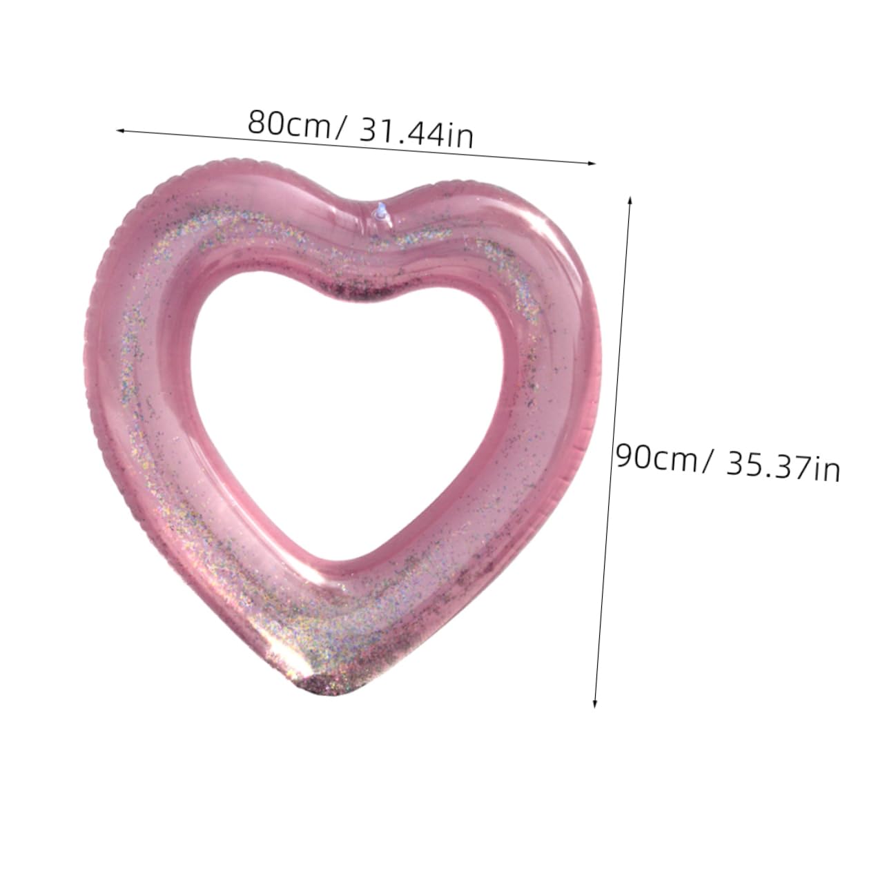 Toddmomy Swim Safety Ring Heart Swim Ring Inflatable PVC Thicken Leak Proof Pool