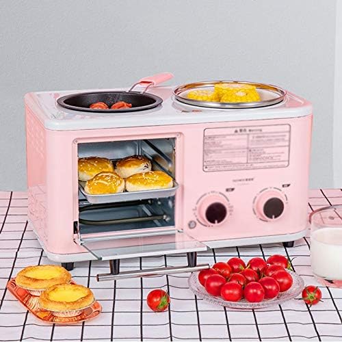 Electric 3 in 1 Household Breakfasthine Mini Bread Toaster Baking Oven Omelette Fry Pan Hot Pot Boiler Steamer,