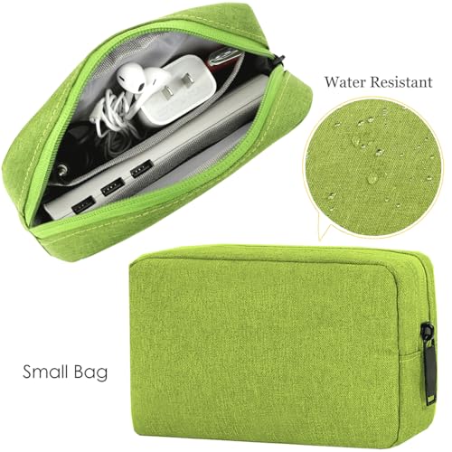 CAAORDKSO Electronic Organizer Travel Cable Accessories Case, Electronic Organizer Bag, Electronic Accessories Organizer Pouch for Cable, Cord, Charger, Phone, Power Bank, Earphone (Small-Green) by CAAORDKSO - Image 4