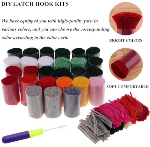 Kit de crochet à loquet chien 43x43cm avec canevas pré-imprimé NAHUIGOOD - 2