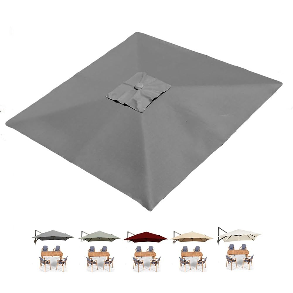 Fjqfhh Gris Garden Parasol, Replacement Canopy For Square Patio Umbrella(,2.5X2.5m/8.2X8.2ft)