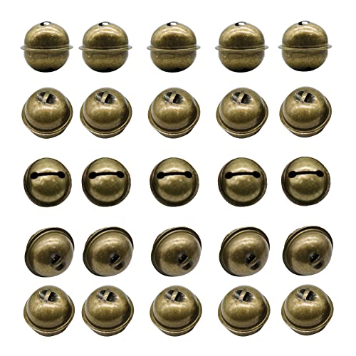 Pinenjoy 40Pcs Vintage Craft Bells 1.45inch Bronze Jingle Bell 37mm Christmas Decorative Bells for Wind Chimes Pet Dog Cat Hanging Pendants Wreath Decoration Making