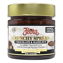 Flora Fine Foods Chocolate & Hazelnut Crunchy Spread | Imported from Italy | 7.76 oz jar | Spreadable Chocolate Sweet Butter Single Jar