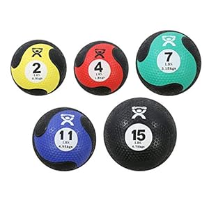 CanDo 69730 Rubber Medicine Ball Set, 2, 4, 7, 11 and 15 lbs, 5pcs