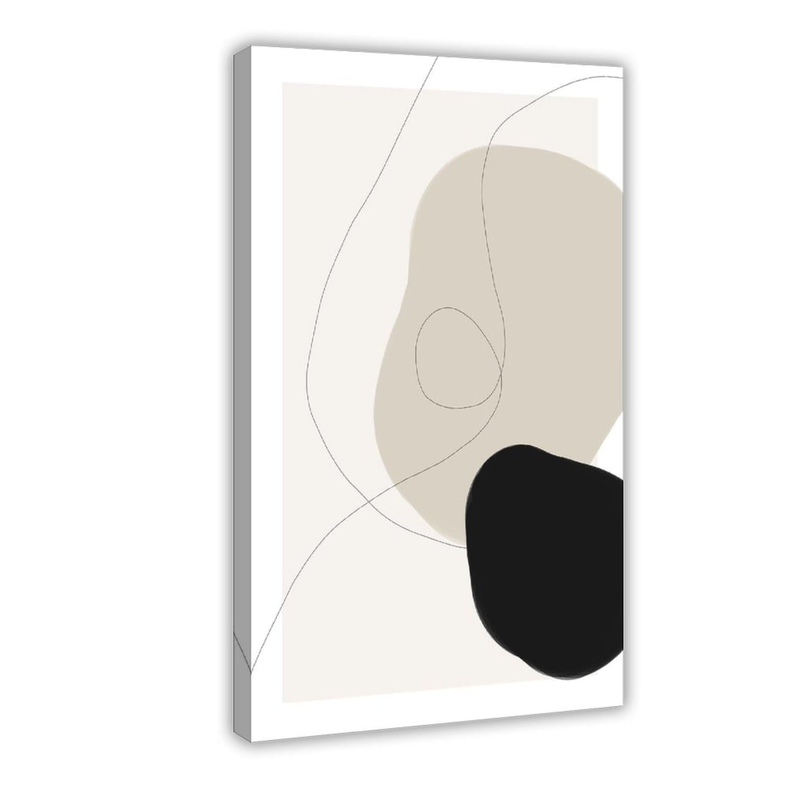 Bareronor Beige Abstract Canvas Poster Bedroom Decor Landscape Office Room Decor Gift 24" L X 36" W
