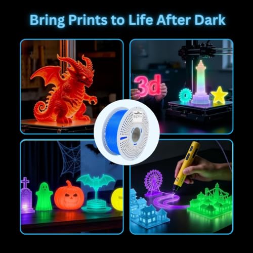 Image of 3IDEA PLA Luminous 3D Printer Orange Filament 1.75mm, 1KG with Reusable Spool, Glow in the Dark, Dimensional Accuracy ±0.02mm, Premium PLA for Smooth & Consistent Printing