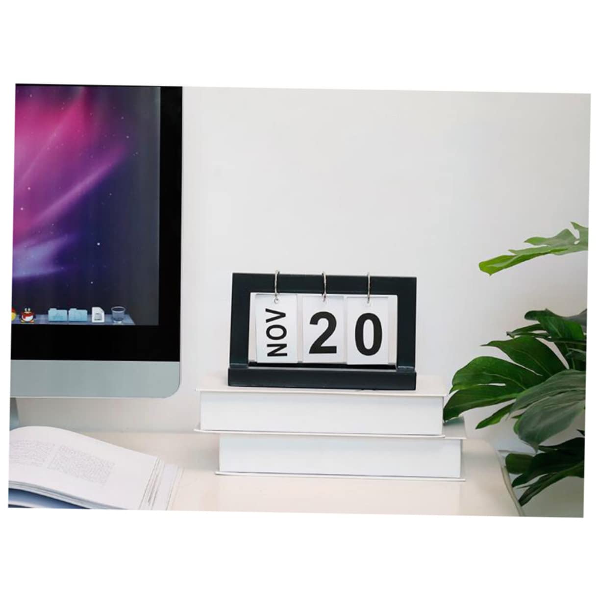 VILLFULVintage Wooden Calendar Desk Calendars Creative Calendar Table Top Calendar Wood Table Calendar Daily Desk Calendar Stendig Calendar Desktop Wooden Table Office Bamboo