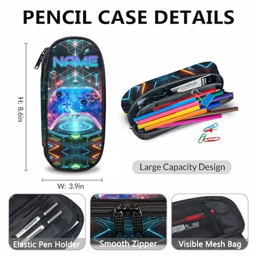 School Backpack for Kids, Custom Set of 3 Gaming Backpacks with Lunch Box and Pencil Case Gifts for Gamer Lovers, School Bookbag and Pencil Case Bundle for Kindergarten Preschool Primary4