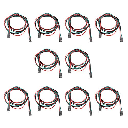 HALJIA 10 Pcs 70cm 3 Pin Dupont Cable Female to Female Terminal Line for 3D Printers Part Accessory Motherboard Module Cover