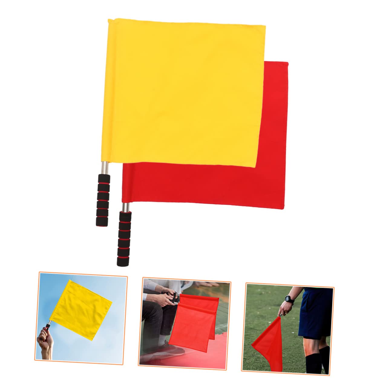 Yardwe 2pcs Safety Flags for Waving Race Flags for Party School and Competiti