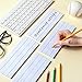 300 Sheets Sentence Strips Rainbow Ruled Word Strips Adhesive Learning aids for School Office Rewards Supplies, 3 x 8 Inch, 6 Packs Totally (White)