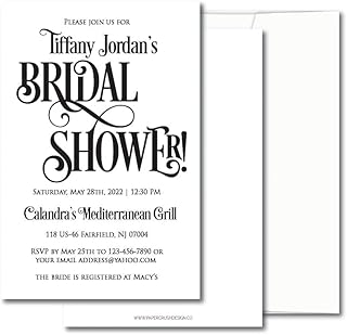 Personalized Bridal Shower Invitations With Envelopes, Printed Custom In...