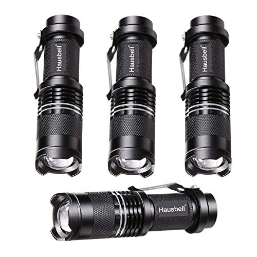 HAUSBELL Flashlights, Handheld Flashlights, 7W Mini LED Flashlights, Tactical Flashlights, Zoomable, High Lumen