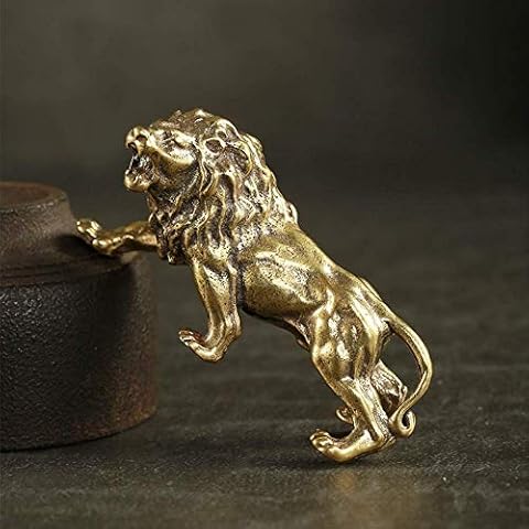 Estatua del Rey León Masculino de Bronce Antiguo Cover