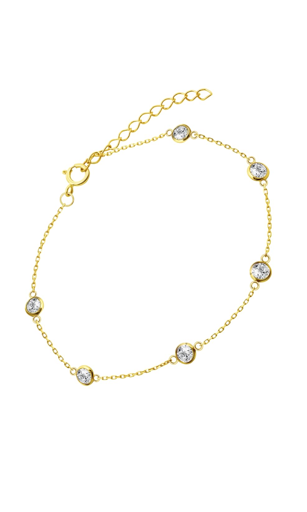 Time RoaD Pulsera Oro Mujer IC00347/​18 9K de 375 ml Finas Piedras - Sofisticado Brazalete con Pulido y Acabado Refinado 18 cm - Ideal para Regalo de Cumpleaños - Aniversario - Ocasiones Especiales