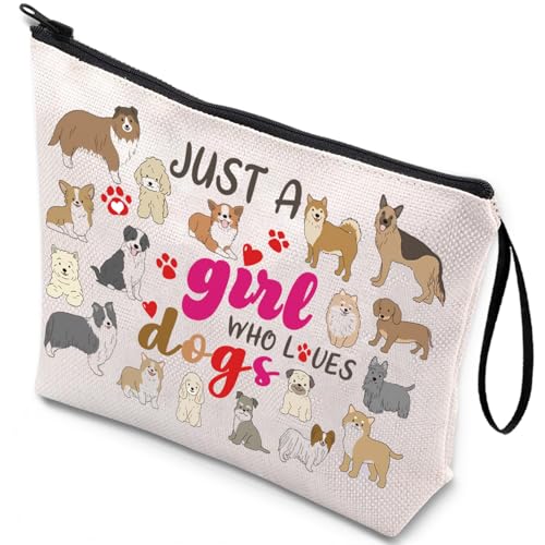 Easter Gift Gifts for Girl Cute Puppy Paw Makeup Bag Dogs Merch Travel Vacation Weekend Trip Pouch Birthday Gifts for Daughter Sister Friend Bestie Niece Cousin Dogs Lovers Cosmetic Zipper Bag