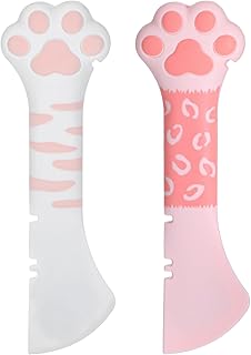 oruola 2 Stück Löffel für Katzenfutter,Katzenlöffel,Katzen Dosenöffner,Multifunktionaler Silikon Cat Treats Spoon,Katzenpfoten Design Katzenfutter Löffel für Hunde & Katzen,Weiß & Rosa product image