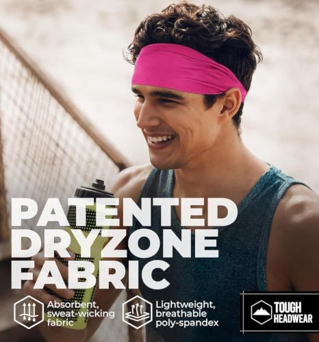 Image of Tough Headwear Mens Headband | Sweat Headbands for Men Women Working Out Running Sports - Athletic Sweat Band Exercise